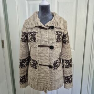 GioGio Italy Alpaca Wool Blend Button Snowflake Cardigan | Women's Small